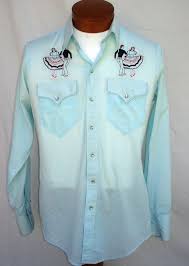 Vintage 60s 70s Embroidered Western Pearl Snap Shirt Ranch Wear Rockmount M Rockabilly Cool Shirts Western Outfits Antique Clothing