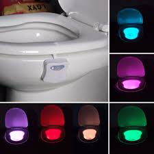New Arrival Sensor Toilet Light Led Lamp Human Motion Activated Pir 8 Colours Automatic Rgb Night Lighting Led Luz Led Lampara De Noche