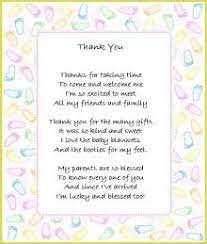 Baby Shower Thank You Poems From Baby Baby Shower Thank You Baby Shower Thank You Poems