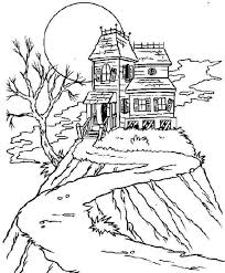 Printable Haunted House Coloring Pages In 2020 Halloween Coloring Pictures Halloween Coloring Halloween Coloring Pages Printable