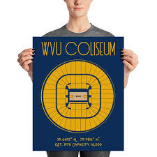 West Virginia University Basketball Wvu Coliseum Poster