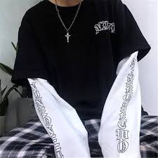 Short Sleeve Long Sleeve Combination Shirt High Quality Cotton Polyester Blend In 2020 Aesthetic Clothes Streetwear Fashion Edgy Outfits