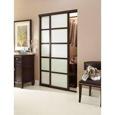 Contractors Wardrobe 48 In X 81 In Tranquility Glass Panels Back Painted White Interior Sliding Door With Espresso Wood Frame Tr5 Psw4881es2r The Home Depot Sliding Doors Interior White Interior Interior Sliding