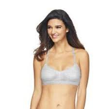 Details About Hanes Comfort Flex Fit Womens Large Bra Unlined Racerback Sport Gym Gray Nwt