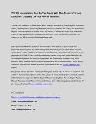 Physics Homework Help Homework Help Physics Problems Physics