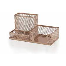 Wilko Rose Golden Tidy Tray 170 Dop Liked On Polyvore Featuring Home Home Decor Office Accessories Rose Tray And G Desk Tidy Gold Desk Rose Gold Bedroom