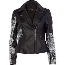 Black Cross Painted Leather Jacket Painted Leather Jacket Leather Look Jackets Fashion