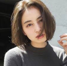 前髪なし ショートボブのヘアスタイル 髪型20選 パーマ ストレート 黒髪 lala magazine ララマガジン 前髪なし ショートボブ 丸顔 髪型 黒髪 ボブ ストレート