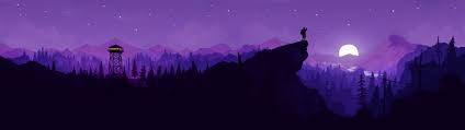 Played Around With The Firewatch Art And Made This Pretty Cool Dual Monitor Wallpaper 3840 Dual Monitor Wallpaper Really Cool Wallpapers Dual Screen Wallpaper