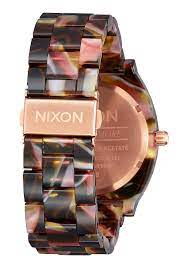 Time Teller Acetate Watch Rose Gold Pink Tortoise Unisex Acetate Nixon Us