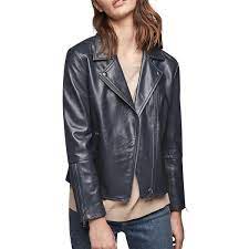 Gerard Darel Leather Valentin Jacket Midnight Blue 465 Liked On Polyvore Featuring Outerwear Jackets 100 Leather Jacket Jackets Clothes Design Clothes