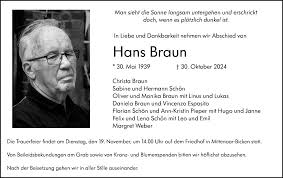 Traueranzeigen von Hans Braun