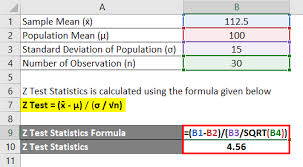 Z Test Statistics Formula Calculator Examples With Excel Template