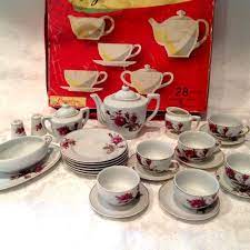 Vintage Cragstan 27 Piece Toy Tea Set Toy Tea Set Childrens Tea Sets Tea Set