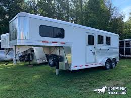 Here at oc trailers & rvs, inc., we specialize in all types of livestock, horse, flatbed, and enclosed cargo trailers in both bumper hitch and gooseneck and/or fifthwheel models. 2022 Adam Excursion 3h Slant Gooseneck Dealer Stock 7161 At Horse Pro Trailers 278291