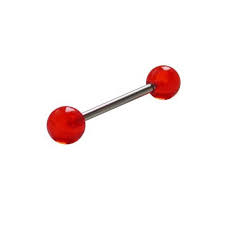 Un piercing en la lengua es una pequeña perforación en la lengua. Piercing Lengua De Plastico Color Rojo Gle22 23