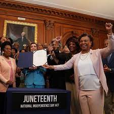 Juneteenth is made up of the words 'june' and 'nineteenth,' and it is on juneteenth, which marks the end of slavery in the u.s. Xxhgyp Qz34qhm