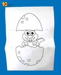 Dinosaur with eggs color page. Surprise Hatching Dinosaur Egg Printable 10 Minutes Of Quality Time