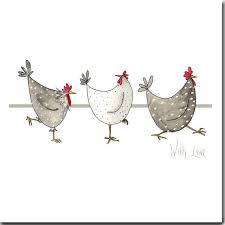 Chicken Card With Love Fun Greeting Card Watercolour Blank Inside Happy Paintings Watercolor Greeting Cards Watercolor Cards