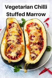 Vegetarian Stuffed Marrow With Veggie Chilli Recipe In 2020 Vegetarian Recipes Easy Vegetarian Dishes Vegetarian