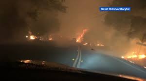 Video Glass Fire Flames Surround Driver As He Escapes Napa Valley S Silverado Trail Abc7 San Francisco