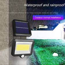 100 Led Cob Solar Wall Light Pir Motion Sensor Outdoor Path Yard Ip65 Waterproof Lamp Security Night Lighting For Garden Wish Solar Wall Lights Solar Lights Outdoor Solar Lights