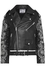 Black Chi Crystal Embellished Leather Biker Jacket Sale Up To 70 Off The Outnet W118 By Walter Baker Jackets Biker Jacket Leather Jacket
