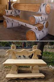 Log Bench Ideas V Les Sadovye Stulya Sadovye Idei