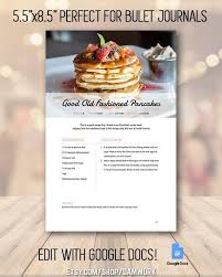 5 5x8 5 Inch Recipe Book Template Frost Bullet Journal Size Etsy In 2020 Recipe Book Templates Recipe Book Cookbook Template