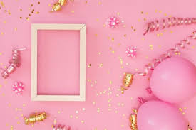 Maybe you would like to learn more about one of these? Photo Frame Mock Up With Space For Text Golden Confetti On White Background Birthday Background Design Birthday Tarpaulin Design Instagram Template Design