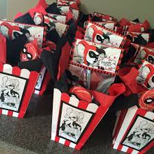 Made These Favor Boxes For My Sons Harley Party Super Easy Superhero Girls Birthday Villains Party Harley