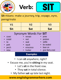 sit past simple simple past tense of sit past participle v1 v2 v3 form of sit sit means make a journey trip voy simple past tense past tense english verbs