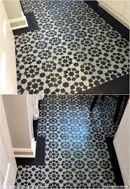 Yes You Can Paint Vinyl Linoleum Floors With Stencils Tile Stencil Vinyl Flooring Linoleum Flooring