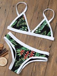 9 02 Tropical Print Padded Bikini Set Bikinis Swimsuits Bathing Suits