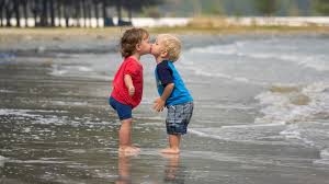 Maybe you would like to learn more about one of these? Cute Kids Are Standing On Beach Water Kissing Each Other Wearing Red Blue Dress Cute Hd Desktop Wallpaper Widescreen High Definition Fullscreen