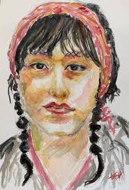 Portrait of young professional model Bryn by artist