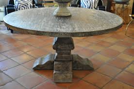 Living room, bedroom, dining room, patio Round Reclaimed Elm Plank Dining Table Mecox Gardens