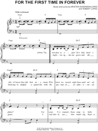 For The First Time In Forever From Frozen Sheet Music Easy Piano In F Major Transposable Download Print Violin Music Learn Music Piano Songs
