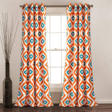 Check spelling or type a new query. Lush Decor Turquoise Ikat Grommet Room Darkening Curtain 52 In W X 84 In L Set Of 2 16t001721 The Home Depot