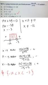 Jadi, nilai yang memenuhi adalah atau. Nilai X Yang Memenuhi Pertidaksamaan 13x 39 X 12 Lt 0 Adalah Brainly Co Id