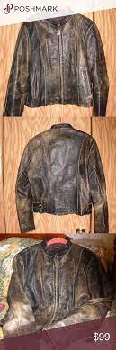 Wilsons Vintage Destressed Black Leather Jacket Black Leather Jacket Womens Leather Biker Jacket Black Leather Biker Jacket