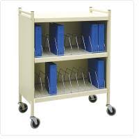 Omnimed Standard Vertical Cabinet Chart Rack 3 Shelves 20 Binder Capacity Woodgrain