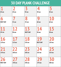 30 Day Plank Challenge Plank Workout 30 Day Fitness 30
