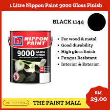 It is easy to apply and forms a smooth, tough paint film which has excellent gloss, fungus resistant and high durability. The Paint Mall 1l Nippon Paint 9000 Gloss Finish White 1145 Black 1144 1 Litre Wood Metal Gloss Finish Lazada