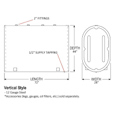 vertical 330 gal black oil tank