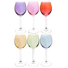 Coffret 6 Verres A Pied En Verre Multicolore Maisons Du Monde En 2020 Verre A Pied Maison Du Monde Verre