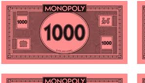 For younger kids from preschool to 3 rd grade, you want to choose free printable money board games that teach the following: Monopoly Money 1000 Bill Templates At Allbusinesstemplates Com