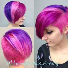 Purple Pink Dyed Hair Bright Hair Short Dyed Hair Dyed Hair