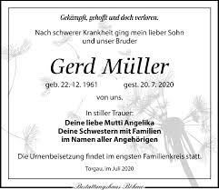 Find gerd muller from a vast selection of sports stickers, sets & albums. Traueranzeigen Von Gerd Muller Trauer Anzeigen De