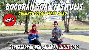 Daftar peserta yang lolos tes tulis aik dapat didownload disini. Part 2 Contoh Soal Tes Tulis Seleksi Local Staff 2020 Tes Komputer B Inggris Psikometri Youtube
